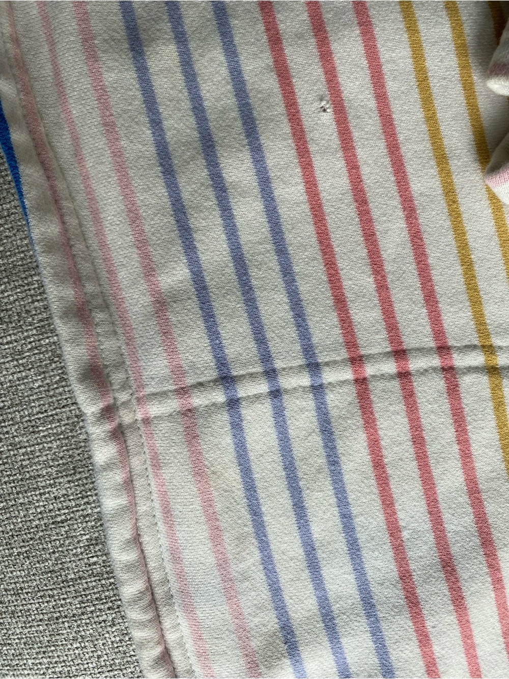 Joules Cream Half-Zip Sweatshirt with Blue, Yellow & Pink Stripes - Picture 4 of 4